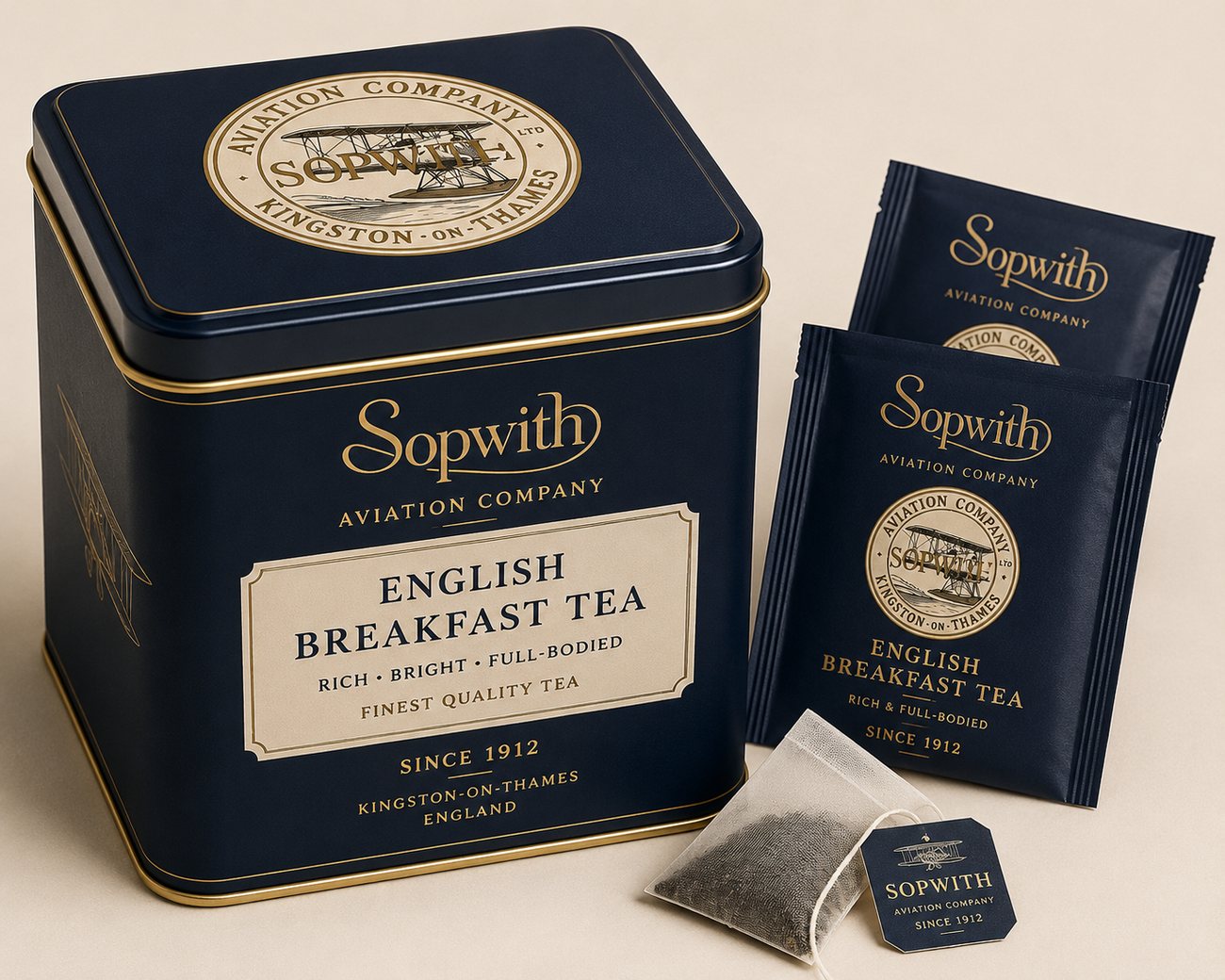 Sopwith English Breakfast tea tin
